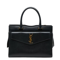 サンローラン アップタウン ミディアム YSLロゴ ハンドバッグ 557653 ブラック レザー レディース SAINT LAURENT 【中古】