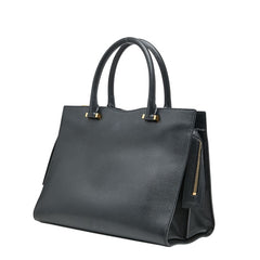 サンローラン アップタウン ミディアム YSLロゴ ハンドバッグ 557653 ブラック レザー レディース SAINT LAURENT 【中古】