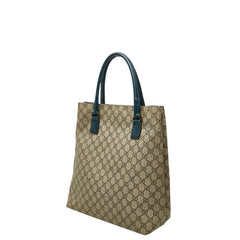 グッチ GGスプリーム トートバッグ ショルダーバッグ 131220 ベージュ ネイビー PVC レザー レディース GUCCI 【中古】