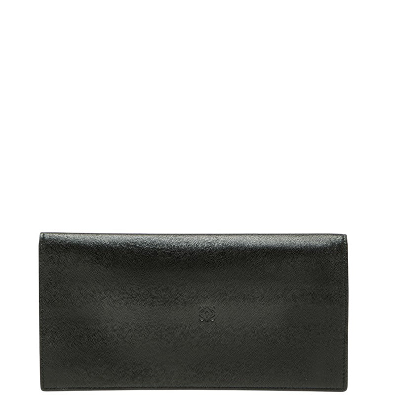 ロエベ アナグラム 長財布 ロングウォレット ブラック レザー レディース LOEWE 【中古】