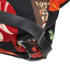 サルヴァトーレフェラガモ アニマル フラワー ハンドバッグ ブラック マルチカラー ナイロン レザー レディース Salvatore Ferragamo 【中古】