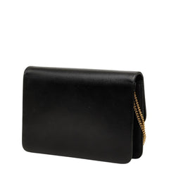 ディオール 斜め掛け チェーン ショルダーバッグ ブラック レザー レディース Dior 【中古】