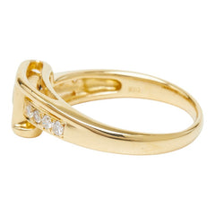 K18YG イエローゴールド ダイヤ0.70ct リング 指輪 レディース 17.5号 【中古】