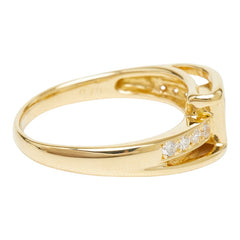 K18YG イエローゴールド ダイヤ0.70ct リング 指輪 レディース 17.5号 【中古】