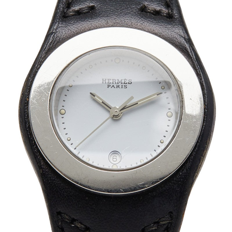 エルメス アーネ 腕時計 HA3.210 クオーツ ホワイト文字盤 ステンレススチール レザー レディース HERMES 【中古】
