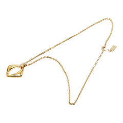 サンローラン チェーン スクエア ペンダント ネックレス ゴールド メッキ ラインストーン レディース SAINT LAURENT 【中古】