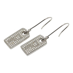 ディオール ロゴプレート スウィング ピアス シルバー メタル ラインストーン レディース Dior 【中古】