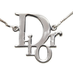 ディオール ロゴ チェーン ペンダント ネックレス シルバー メタル レディース Dior 【中古】