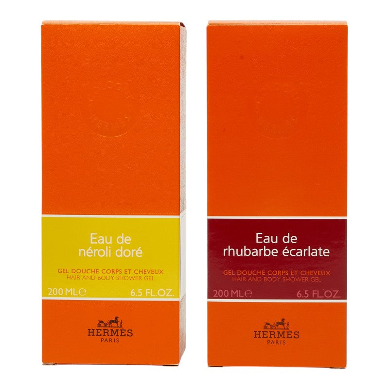 エルメス オードゥ ルバーブ エカルラット / オードゥ ネロリ ドレ ヘア＆ボディ シャワージェル セット 200ml レッド イエロー レディース HERMES 【中古】