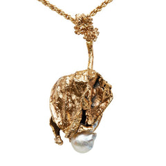 ディオール リーフモチーフ チェーン ペンダント ネックレス ゴールド メッキ フェイクパール レディース Dior 【中古】