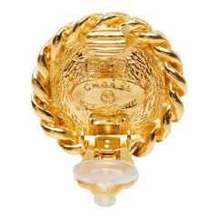 シャネル ヴィンテージ ラウンド イヤリング ブルー ゴールド メッキ レディース CHANEL 【中古】