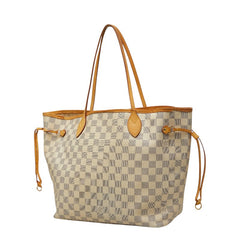 ルイ ヴィトン ダミエ アズール ネヴァーフルMM トートバッグ ショルダーバッグ N41361 ホワイト PVC レザー レディース LOUIS VUITTON 【中古】