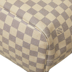 ルイ ヴィトン ダミエ アズール ネヴァーフルMM トートバッグ ショルダーバッグ N41361 ホワイト PVC レザー レディース LOUIS VUITTON 【中古】