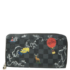 ルイ ヴィトン ダミエ グラフィット ジッピーオーガナイザーNM マップ 長財布 N40204 PVC レザー メンズ LOUIS VUITTON 【中古】