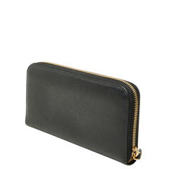 プラダ 三角ロゴプレート 長財布 ブラック サフィアーノレザー レディース PRADA 【中古】
