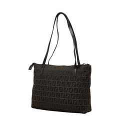 フェンディ ズッキーノ ハンドバッグ ミニ トートバッグ 8BH021 ブラウン キャンバス レザー レディース FENDI 【中古】