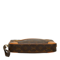 ルイ ヴィトン モノグラム マルリー ドラゴンヌ GM セカンドバッグ クラッチバッグ M51825 ブラウン PVC レザー メンズ LOUIS VUITTON 【中古】