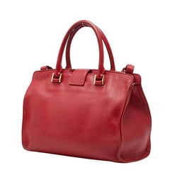 サンローラン ベイビー モノグラム カバス ハンドバッグ ショルダーバッグ 2WAY 400914 レッド レザー レディース SAINT LAURENT 【中古】