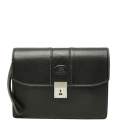 バーバリー ノバチェック シャドーホース セカンドバッグ クラッチバッグ ブラック レザー メンズ BURBERRY 【中古】