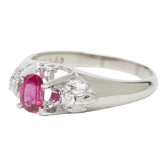 Pt850 プラチナ ルビー ルビー0.40ct リング 指輪 レディース 12号 【中古】