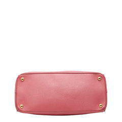 プラダ ガレリア 三角ロゴプレート ハンドバッグ ショルダーバッグ 2WAY BN2274 ピンク サフィアーノレザー レディース PRADA 【中古】