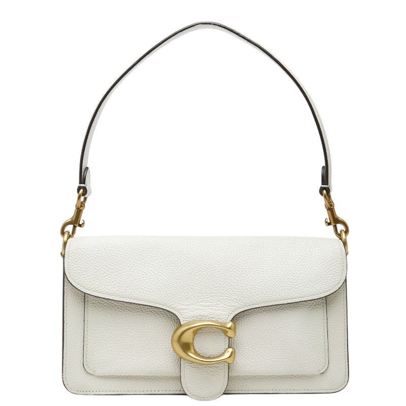 コーチ タビー ワンショルダー ショルダーバッグ ハンドバッグ 73995 ホワイト ポリッシュドペブルレザー レディース COACH 【中古】
