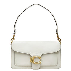 コーチ タビー ワンショルダー ショルダーバッグ ハンドバッグ 73995 ホワイト ポリッシュドペブルレザー レディース COACH 【中古】