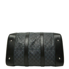グッチ GGスプリーム ボストンバッグ ショルダーバッグ 2WAY 474131 ブラック PVC レザー レディース GUCCI 【中古】