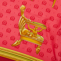 グッチ チェアパターン柄 椅子 スカーフ ピンク マルチカラー シルク レディース GUCCI 【中古】
