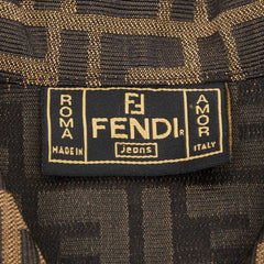 フェンディ ズッカ ベスト ジレ 金ボタン ブラウン コットン ポリエステル レディース FENDI 【中古】
