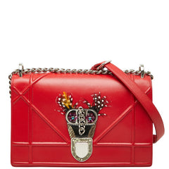 ディオール ディオラマ チェーン ショルダーバッグ レッド レザー レディース Dior 【中古】