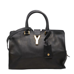 サンローラン Yライン プチカバス ハンドバッグ ショルダーバッグ 2WAY 311210 ブラック レザー レディース SAINT LAURENT 【中古】