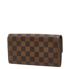 ルイ ヴィトン ダミエ ポルトフォイユ サラ 2つ折 長財布 N61734 ブラウン PVC レザー レディース LOUIS VUITTON 【中古】