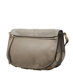 クロエ 斜め掛け ショルダーバッグ グレージュ ゴールド レザー レディース Chloe 【中古】