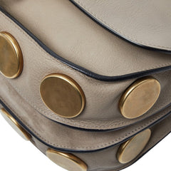 クロエ 斜め掛け ショルダーバッグ グレージュ ゴールド レザー レディース Chloe 【中古】