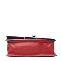 プラダ チェーン ショルダーバッグ レッド サフィアーノレザー レディース PRADA 【中古】