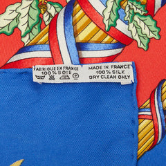 エルメス カレ90 1789 LIBERTE EGALITE FRATERNITE REPUBLIQUE FRANCAISE 1789年フランス革命を記念して スカーフ 大判 レッド ブルー シルク レディース HERMES 【中古】