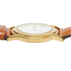 グッチ 腕時計 社外ベルト 5400M クオーツ ホワイト文字盤 ステンレススチール メッキ レザー メンズ GUCCI 【中古】