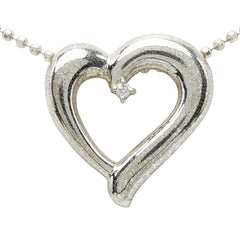 タサキ SV925 シルバー ダイヤ0.01ct ハート モチーフ ネックレス レディース TASAKI 【中古】