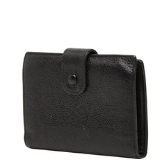 シャネル ココマーク 二つ折り財布 がま口 小銭入れ ブラック キャビアスキン レディース CHANEL 【中古】