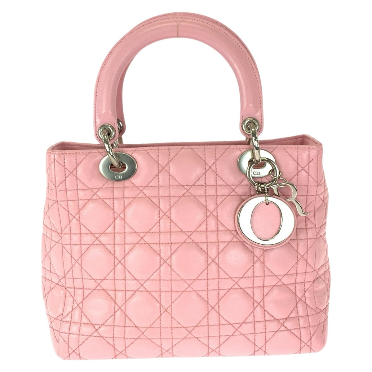 ディオール カナージュ レディディオール ハンドバッグ トートバッグ ピンク ラムスキン レディース Dior 中古