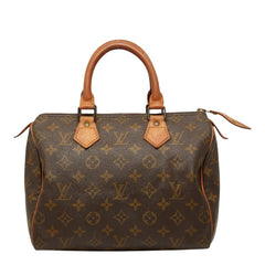 ルイ ヴィトン モノグラム スピーディ25 ハンドバッグ M41528 ブラウン PVC レザー レディース LOUIS VUITTON 【中古】