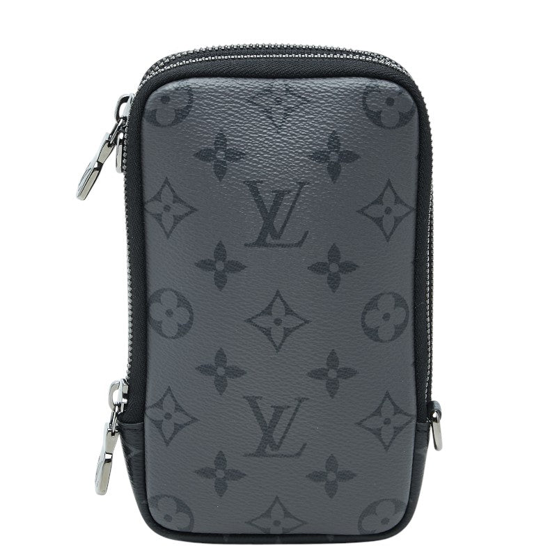 ルイ ヴィトン モノグラム エクリプス ダブルフォンポーチ ポーチ M69534 ブラック グレー PVC レザー メンズ LOUIS VUITTON 【中古】