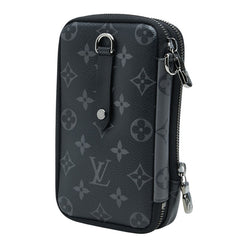 ルイ ヴィトン モノグラム エクリプス ダブルフォンポーチ ポーチ M69534 ブラック グレー PVC レザー メンズ LOUIS VUITTON 【中古】