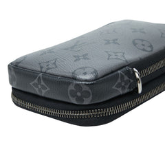 ルイ ヴィトン モノグラム エクリプス ダブルフォンポーチ ポーチ M69534 ブラック グレー PVC レザー メンズ LOUIS VUITTON 【中古】