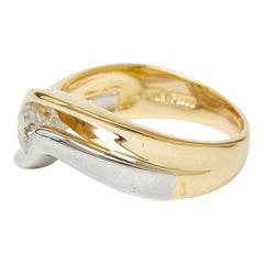 K18YG イエローゴールド Pt900 プラチナ 金ベースコンビ ダイヤ0.492ct リング 指輪 レディース 13号 【中古】