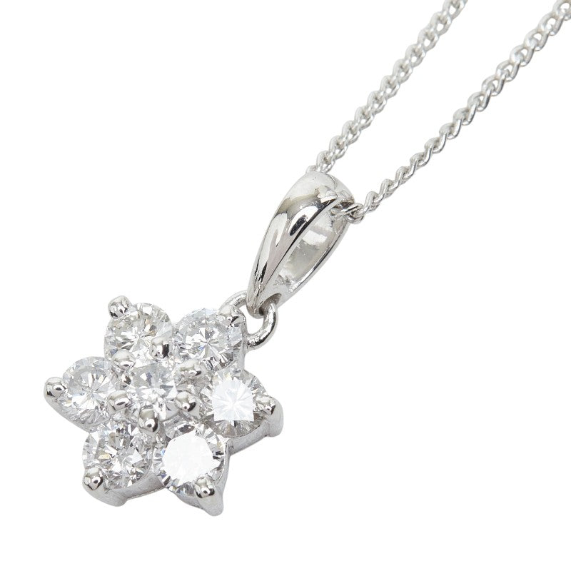 Pt900 プラチナ Pt850 プラチナ ダイヤモンド ダイヤ0.60ct スノーモチーフ 結晶 雪 ペンダントトップ ネックレス レディース 【中古】