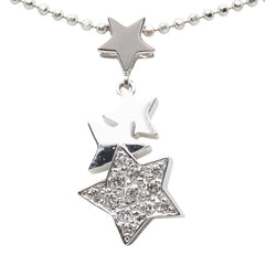 K18WG ホワイトゴールド ダイヤ0.03ct ダイヤ0.12ct ダイヤ0.05ct Golden dew ゴールデンデュー POLARIS ポラリス スターモチーフ ペンダント ネックレス レディース 【中古】