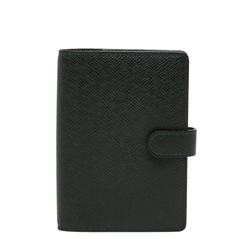 ルイ ヴィトン タイガ アジェンダPM 手帳カバー R20424 エセピア グリーン レザー レディース LOUIS VUITTON 【中古】
