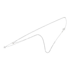 K18WG ホワイトゴールド ダイヤ(内側)0.10ct ダイヤ(外側)0.15ct ダイヤモチーフ 2連 ペンダント ネックレス レディース 【中古】